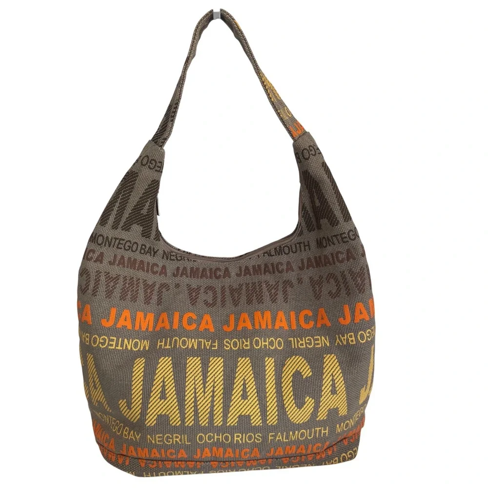 Robin Ruth Jamaica Travel Shoulder Bag‎ Hobo Purse Beige Orange